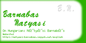 barnabas matyasi business card